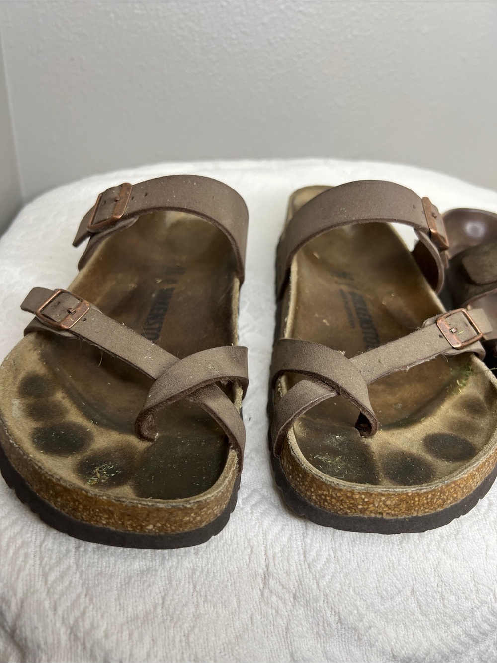 Birkenstock Taupe Brown Toe Strap Sandals 2 Pair Size 11 / 42 - Picture 9 of 10